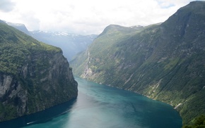 valley, mountain, nature, river, canyon, Norway