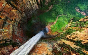 nature, landscape, Venezuela, waterfall, forest, canyon