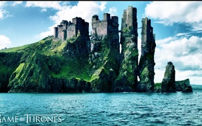 castle, digital art, coast, Game of Thrones, TV, sea