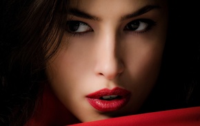 red lipstick, face, portrait, girl