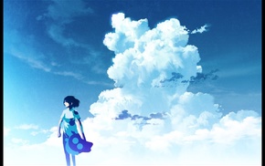 anime girls, anime, clouds