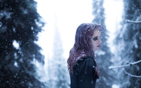girl, snow