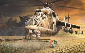 humor, helicopters, Mil Mi, 24, artwork