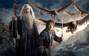 Ian McKellen, wizard, movies, eagle, The Hobbit, Gandalf