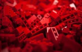 toys, depth of field, LEGO, red, bricks