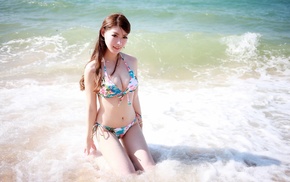 model, beach, girl, Asian