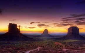 sunset, nature, landscape, rock formation