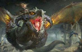 fantasy art, dragon