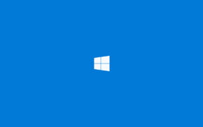 Windows 10, logo, blue, minimalism, technology
