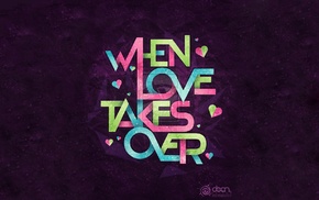 purple background, quote, typography, love, colorful