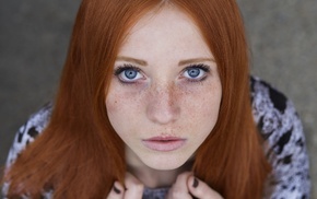 redhead, freckles