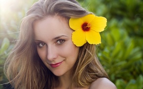 portrait, flowers