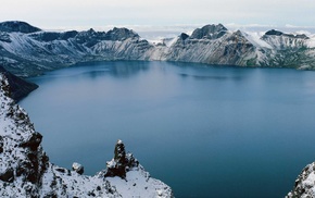 lake, mountain