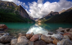 lake, mountain