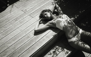Absolutely Pom, girl, lingerie, monochrome