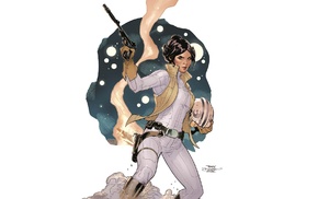 Princess Leia, white background, Terry Dodson, Star Wars, Rachel Dodson