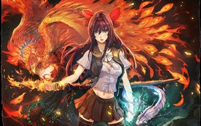 anime girls, sword