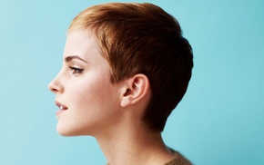 actress, girl, Emma Watson, short hair, face