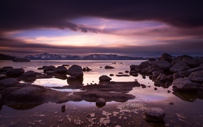 water, landscape, sea, rock, clouds