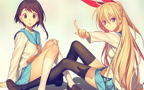 anime girls, Nisekoi, school uniform, Onodera Kosaki, Kirisaki Chitoge, anime