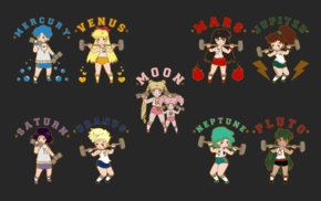 anime girls, Sailor Moon, chibi