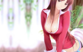 anime girls, cleavage