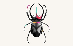 digital art, low poly, CGI, Justin Maller, white background, insect