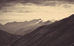 sky, landscape, mountain, nature, dark