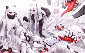 white hair, Aircraft Carrier Hime, Northern Ocean Hime, red eyes, Kantai Collection, anime