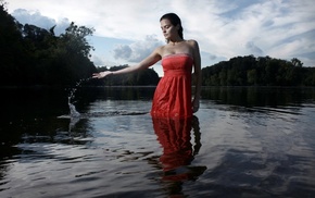 girl, wet clothing, model