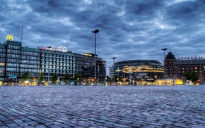 cityscape, clouds, building, HDR