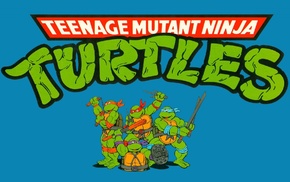Teenage Mutant Ninja Turtles, blue background