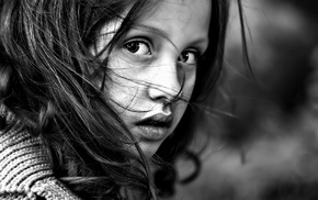 monochrome, face