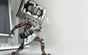 cassette, music, guitar