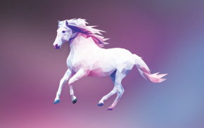 minimalism, horse, colorful, simple, digital art, low poly