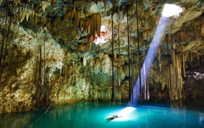 cave, water, nature