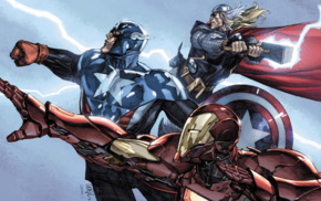 Captain America, Iron Man, Thor