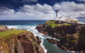 lighthouse, sea, nature