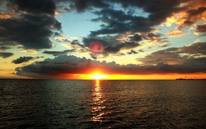 clouds, Japan, Sun, nature