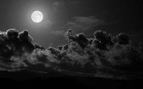 clouds, monochrome