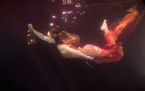 girl, model, underwater