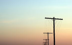utility pole, power lines
