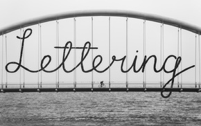 bridge, monochrome, typography