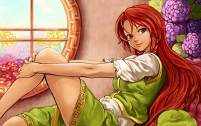 redhead, long hair, anime girls