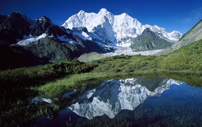 lake, mountain