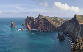 sea, landscape, cliff