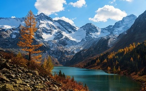 blue, nature, Russia, landscape, green, orange