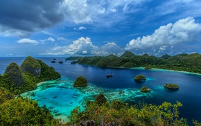 clouds, panoramas, sea, nature, tropical, Indonesia