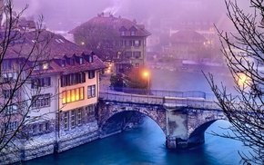 nature, street light, Bern, water