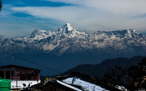 Himalayas, mountain, winter, landscape
